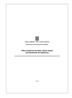 Llibre d'estil de les lleis i altres textos del Parlament de Catalunya