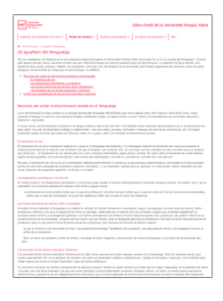 Recomanacions per a un ús no sexista del llenguatge