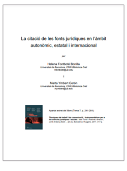 La citació de fonts jurídiques en l'àmbit autonòmic, estatal i internacional