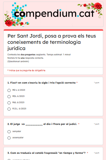 Respon 10 preguntes en menys d'1 minut i posa a prova el teu nivell de terminologia jurídica!