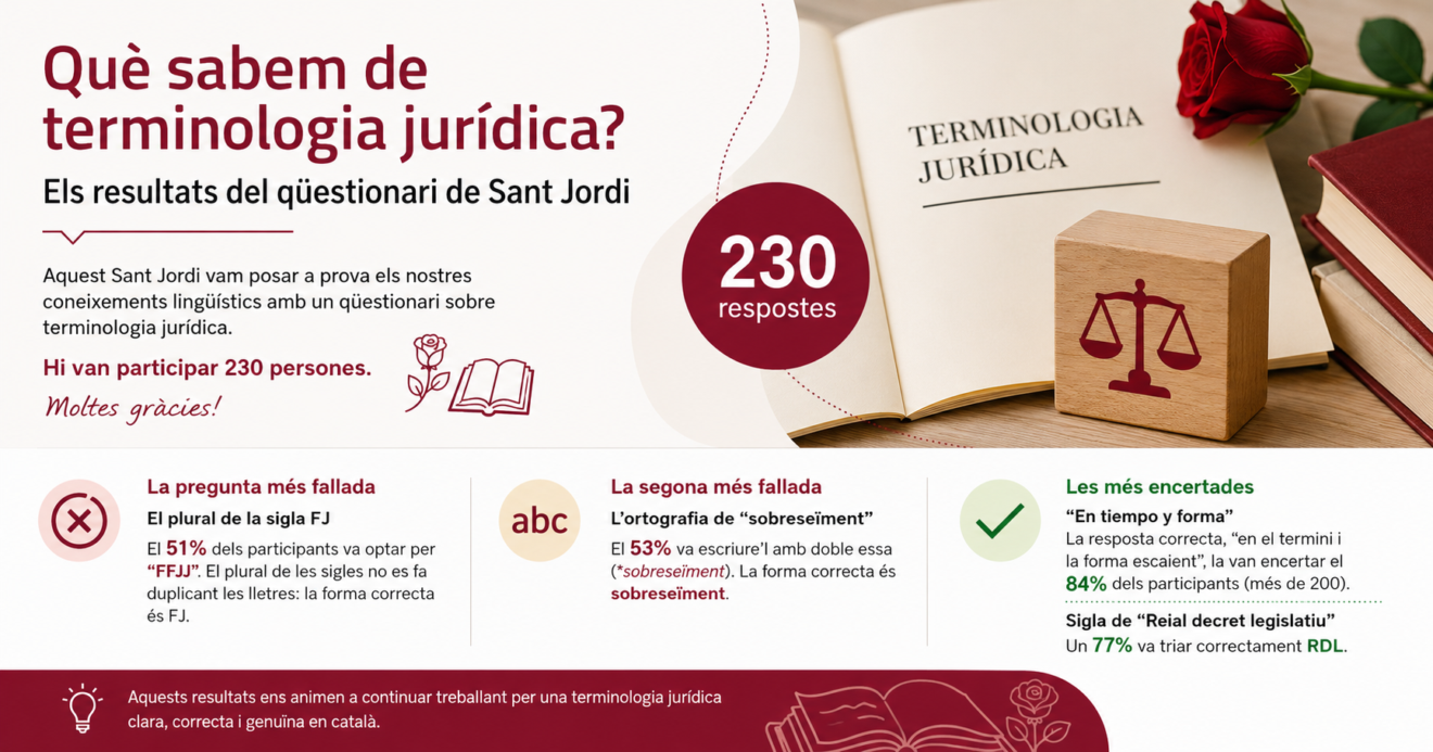 Què sabem de terminologia jurídica? Els resultats del qüestionari de Sant Jordi